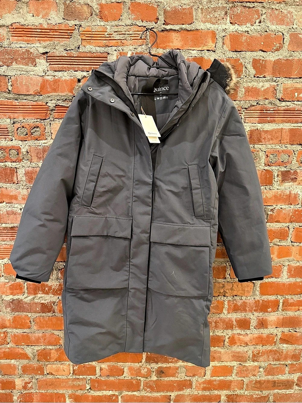 Quince Responsible Down Hooded Long Parka Gray Women'Small